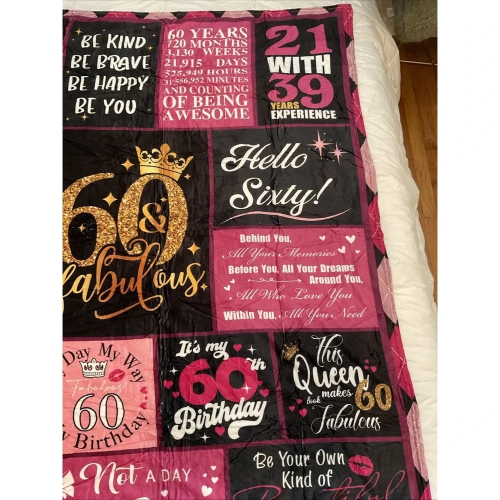 60th Birthday Gifts Blanket 60